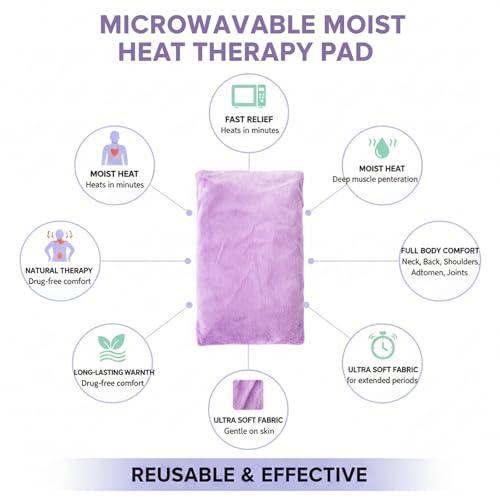 Premium Microwave Heating Pad - Soft Fabric for Muscle Comfort & Relaxation - Reusable Hot Pad for Neck, Back, Shoulder, and Abdomen