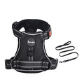 Petmolico No Pull Dog Harness and Leash Set with 4 Clips, Black, Medium - color: Black, size: Medium
