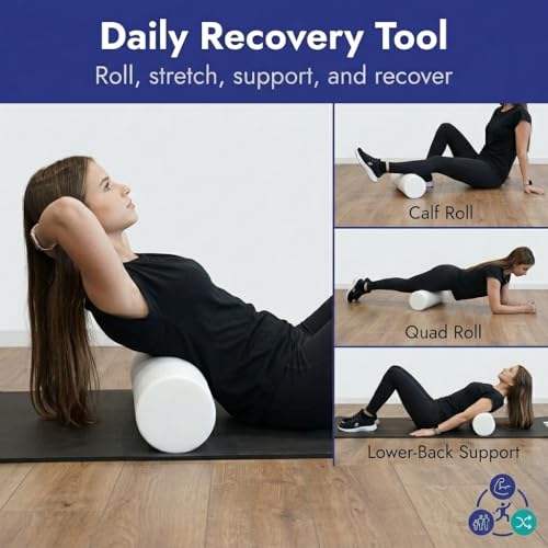 Firm White PE Foam Roller (36" Full Round) - size: 36" Full Round