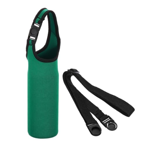PATIKIL Water Bottle Sling Bag, Neoprene Portable Insulated Bottle Holder Carrier with Removable Adjustable Shoulder Straps - color: Dark Green