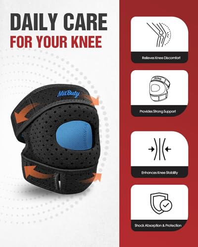 Knee Support for Men & Women – Adjustable Knee Brace with Open Patella & Built-in Patella Gel Pads for Running, Walking, Gym & Daily Activities - color: Standard