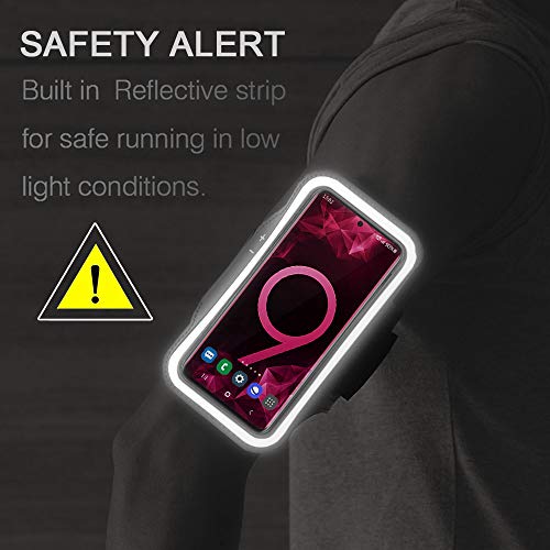Galaxy S10+ S9+ S8+ Armband, JEMACHE Gym Running Workouts Arm Band for Samsung Galaxy S10 Plus/S9 Plus/S8 Plus with Key Holder (Rose)