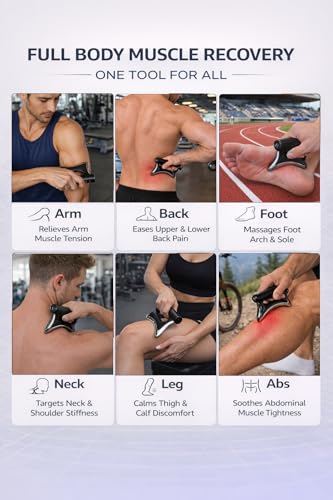 Heated Muscle Scraper Tool, Fascia Release Full Body Contouring Machine, Muscle Scraper Tool Features Modes: Vibration, Heat Therapy and Microcurrent, Fascia Instant Muscle Relaxation Soreness Relief - color: Black 03