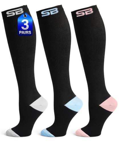 SB SOX 3-Pair Compression Socks (15-20mmHg) - color: 05 – Multi-color, size: S/M