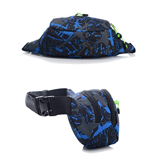Ausion Fanny Pack Waist Bag for Men&Women Adjustable Belt Hip Bum Bag Fashion Water Resistant Hiking Waist Bag for Traveling Casual Running Hiking Cycling - color: Blue