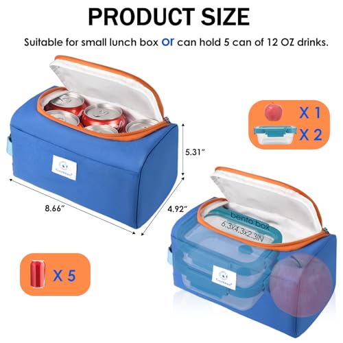 Genteen Small Cooler Bag with Ice Pack,Insulated Lunch & Snack Tote - color: Green