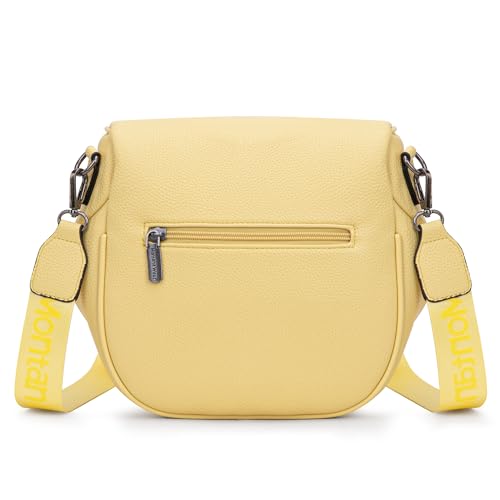 Montana West Crossbody Bag for Women, Vegan Leather Bum Bag with Coin Purse - color: Yellow