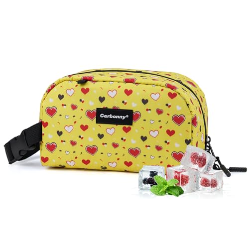 Cerbonny Small Cooler Bag,Freezable Lunch Bag,Built-in ice pack - color: Yellow-Heart