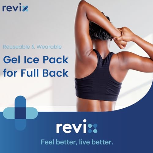 REVIX Extra Large Ice Pack for Back, 13” x 21” Reusable Gel Cold Pack Wrap - color: Black