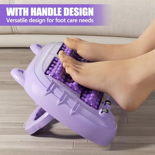 Foot Roller Massager for Plantar Fasciitis Pain Relief, Large Size Under Desk Feet Massage, Manual Acupressure Tool, Eases Pain & Cold Feet, Boosts Circulation, Split Portable & Washable，Purple