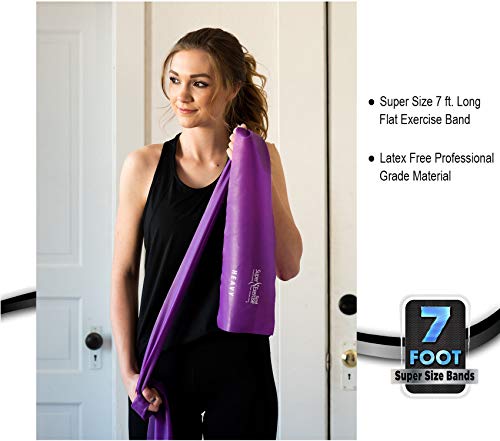 Mini Loop + Flat Resistance Band 5 Set, Latex Free - color: d. EXTRA HEAVY STRENGTH PURPLE Set