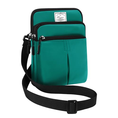 KAMO Multifunction Phone Waist Bag - Diagonal Cross Body Smart Phone Case Outdoor Bag with Triple Zip for Women & Men - color: Green