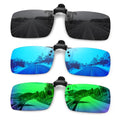 MEETSUN Polarized Clip On Sunglasses for Men Women, Fit Over Glasses - color: 3pack-black+blue+green
