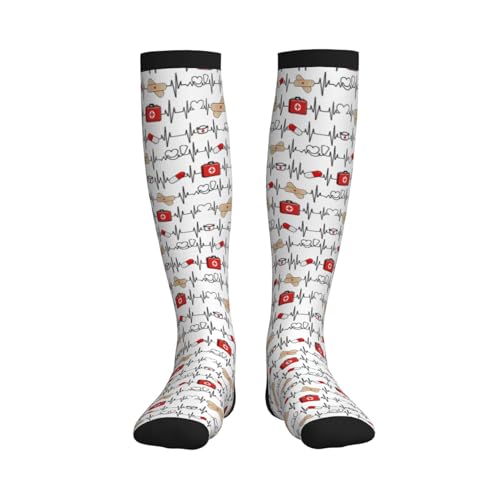 Compression Socks Knee High Support Socks Women Circulation Stockings for Athletic Running Cycling Flying - color: Medical