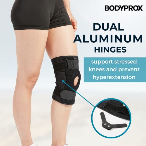 Bodyprox Hinged Knee Brace for Men and Women, Knee Support for Swollen ACL, Tendon, Ligament and Meniscus Injuries - size: X-Large (Pack of 1)