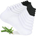 floconssy Ankle Socks for Women, Bamboo Viscose Cushioned Running Socks - color: 2 Black and 3 White, size: 6-9