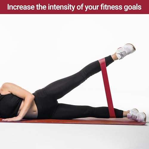 TechStone Resistance Bands Set – 5 Levels Loop Exercise Bands for Men & Women, Elastic Workout Bands for Home Gym, Training, Yoga & Fitness, Carry Bag Included - color: Pink