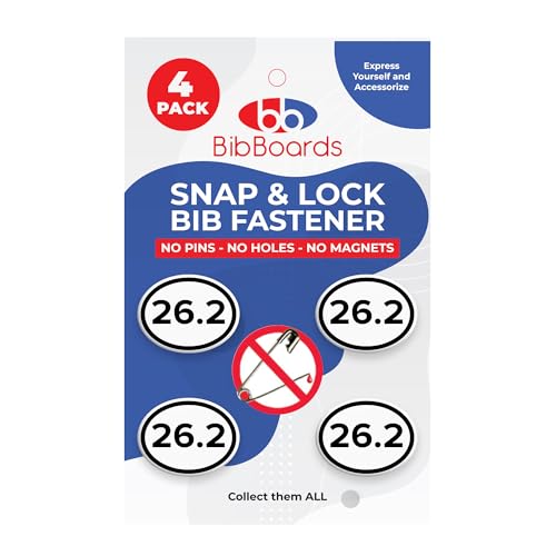 BibBoards bibSNAPS Race Bib Clips, 26.2, 4 Pack - color: 26.2