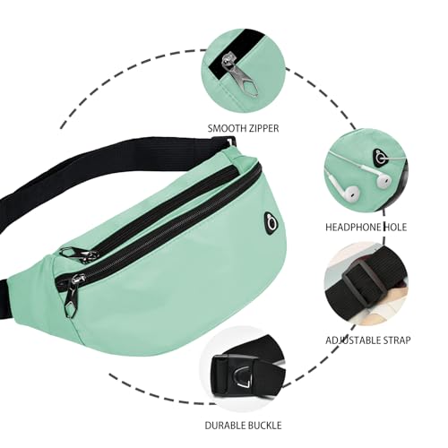 Fanny Packs for Men and Women Water-Repellent Sports Waist Pack Bag - color: 2pack-Black/Aqua