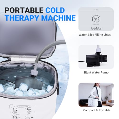 Ice Machine for Knee After Surgery, Portable Knee Ice Machine, 12H Cooling - color: White