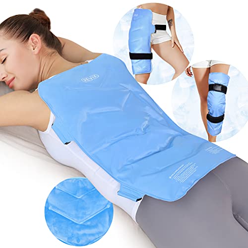 REVIX XXL Full Back Ice Pack Wrap, Large Gel Packs for Injuries Reusable - color: Blue