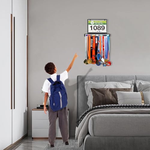 Race Bib & Medal Display Hanger – 40+ Medals, 100 Bibs, Bib Holder