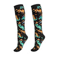 Compression Socks Circulation 15-20 Mmhg Knee High - color: Pizza Dinsaurs