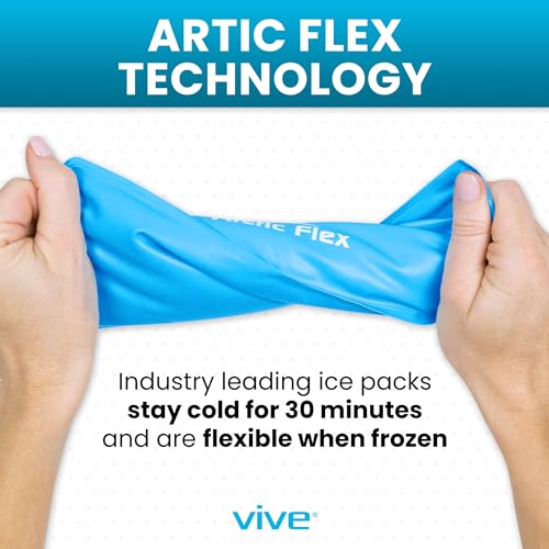 Vive Knee Ice Pack Wrap - Cold/Hot Gel Compression Brace for Pain Relief - color: Gray & Pink