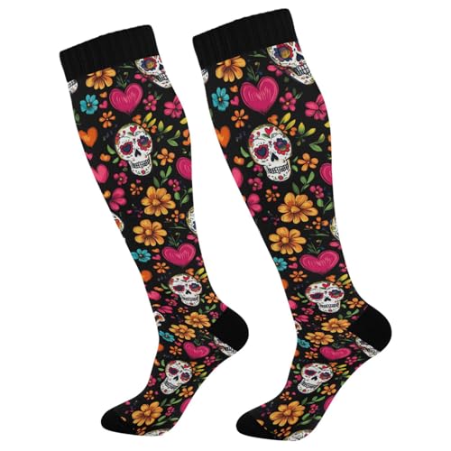 Wusikd Pirate Skulls Compression Socks for Women and Men Circulation Cute Long Socks for Athletic Running 1 - color: Multi 30