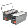 Stackable CD Holder & Storage Case - CD Storage Box Organizer with Lid & Handle - Dustproof CD Container with Clear PVC Top - 2Pack (Gray) - size: CD-2Pack
