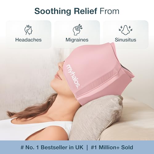 MyHalos® Migraine & Headache Relief Cap, 30% More Gel, Hot & Cold Ice Wrap - color: Pink - Pack of 1