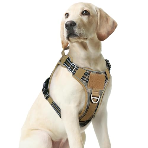 rabbitgoo Tactical Dog Harness Medium Sized, No Pull Service Pet Vest - color: Desert Camo, size: M(chest:20.1"-33.9",neck:17.7"-22.3",back:7.5")