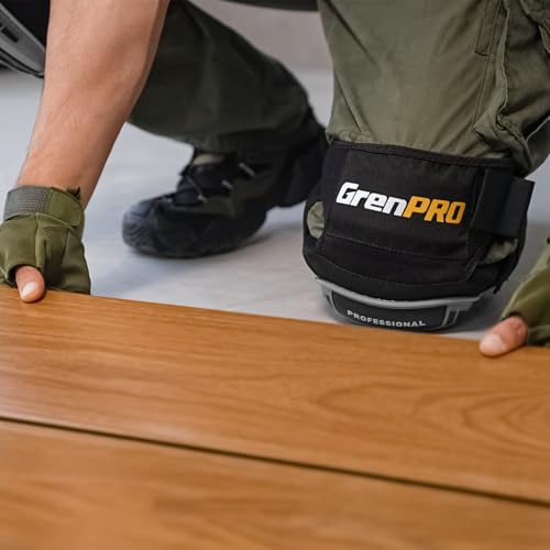 GRENPRO Heavy Duty Knee Pads, Gel Foam, Construction Work Gardening Gray - color: Gray