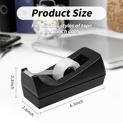 10 Pack Black Desktop Tape Dispensers Bulk Desk Tape Holder