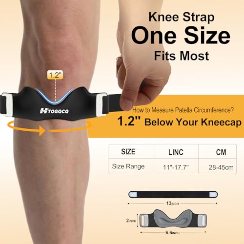 Patellar Tendon Support Strap, Knee Brace for Women & Men, Patella Band for Running Hiking Basketball Gym Fitness Tennis Badminton Cycling, Offers Relief from Meniscus Tear and Knee Pain - color: Black