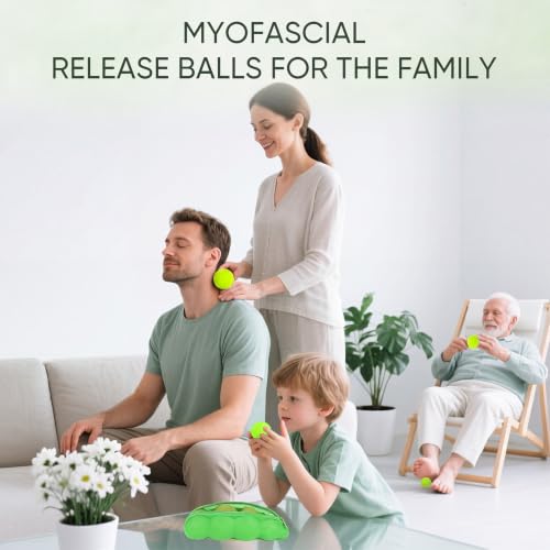 Soft & Firm Massage Lacrosse Ball Set, 4 Sizes for Myofascial Release - color: 2 Firm Green + 2 Soft Neon Lime