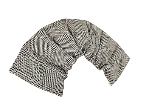 Microwavable LOVEwrap Neck & Shoulder wrap -Heated microwavable Warming Soothing Muscle Pain Relief Fatigue Relaxation - Unscented 6 x 24 - flaxsSeed - Soft Cotton Flannel - Tweed Black White - color: Tweed