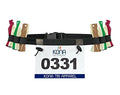 KONA Triathlon/Running Race Number Belt - Holds Race Bib and 6 Gel Packs