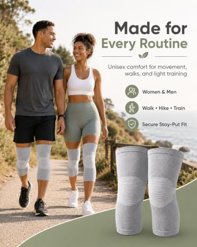 Knee Compression Sleeve Bamboo Elastic Knee Brace Arthritis Pain Relief(M) - size: Medium