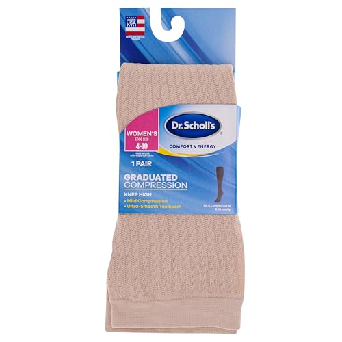 Dr. Scholl's Women's Graduated Compression Knee High Socks - color: Beige (1 Pair), size: 4-10