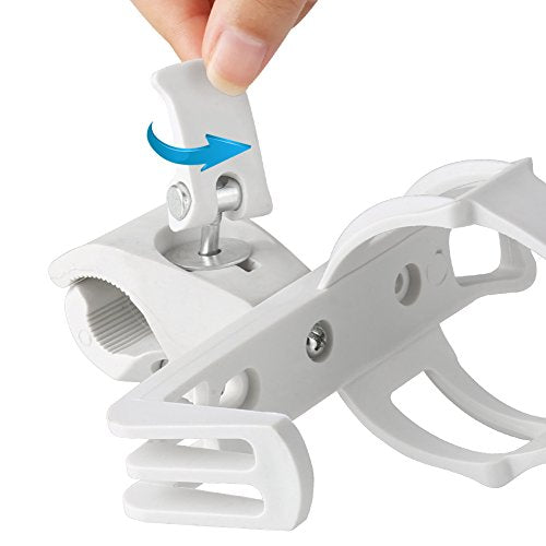 Accmor Bike Water Bottle Holders No Screws, Universal Bike Cup Holder, 360 Degree Rotatable Bike Water Bottle Cage, Water Bottle Holders for Kids Bike Adult Bike, White - color: White