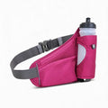 Waterproof Hydration Belt Waist Pack with Water Bottle Holder, Adjustable Running Fanny Pack for Hiking, Walking, Cycling & Outdoor Sports (玫红色) - color: Magenta