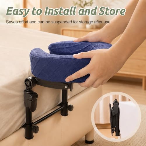 Massage Headrest for Bed, Head Holder & Face Cradle with Face Down Pillow - color: Blue, size: Extended