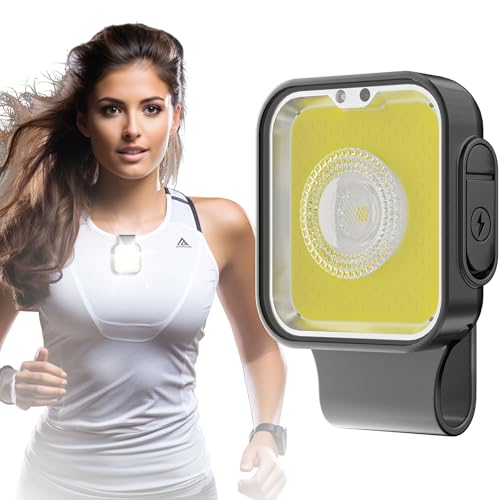 Yls Running Lights for Runners, Rechargeable Clip on Light with 12 Lighting Modes, LED Night Safety-Light for Walking, Camping, Hiking, Jogging, Outdoor Adventure, Black - color: Black
