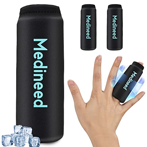 Medineed 2PCS Finger Gel Ice Pack Sleeves, Cold Therapy for Injuries, Black - color: Black