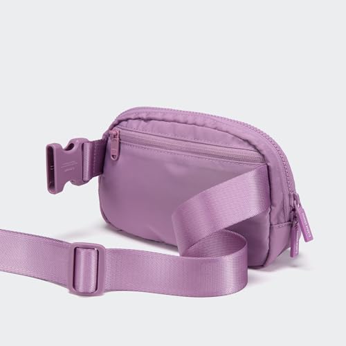 Pander Nylon Fanny Pack for Women, Two-Way Zipper Crossbody Bag - color: Light Purple