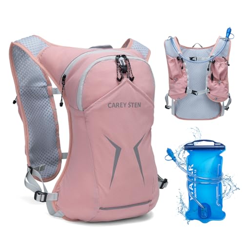 Carey Sten Lightweight Hydration Backpack Running Vest with 1.5L Water Bag - color: pink