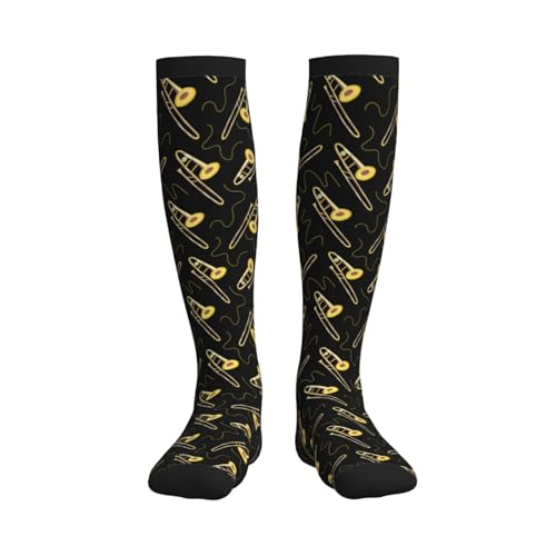 Compression Socks, Unisex 15-20 mmHg Knee High Support Socks - color: Trombones