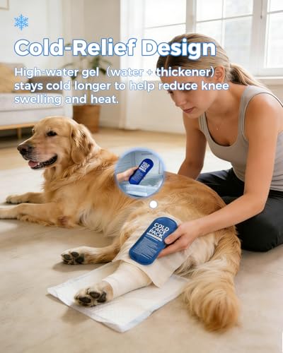 Dog Knee Brace for ACL/CCL with Hot & Cold Gel Pack, Left Leg-M - size: M