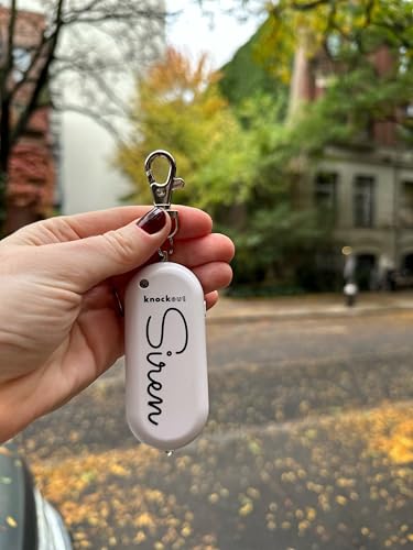 Knockout Siren - Marble - Personal Security Alarm Keychain - Rechargeable - Easy to Use - Super Loud - 130 DB - LED Flashlight - Emergency Safety Alarm for Women, Men, Children, Elderly - TSA Approved - color: Marble